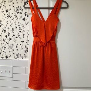 BCBGeneration Orange Criss Cross Back Dress